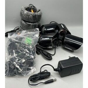 4 Lorex MC6950 Security Cameras with 3 Sets of Cables, Power Adapter & Splitter